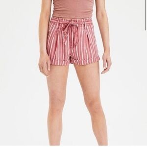 American Eagle Paperbag Striped Shorts
